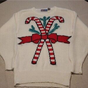 Pinwheels Giant Candy Cane Christmas Holiday Sweater in Size L